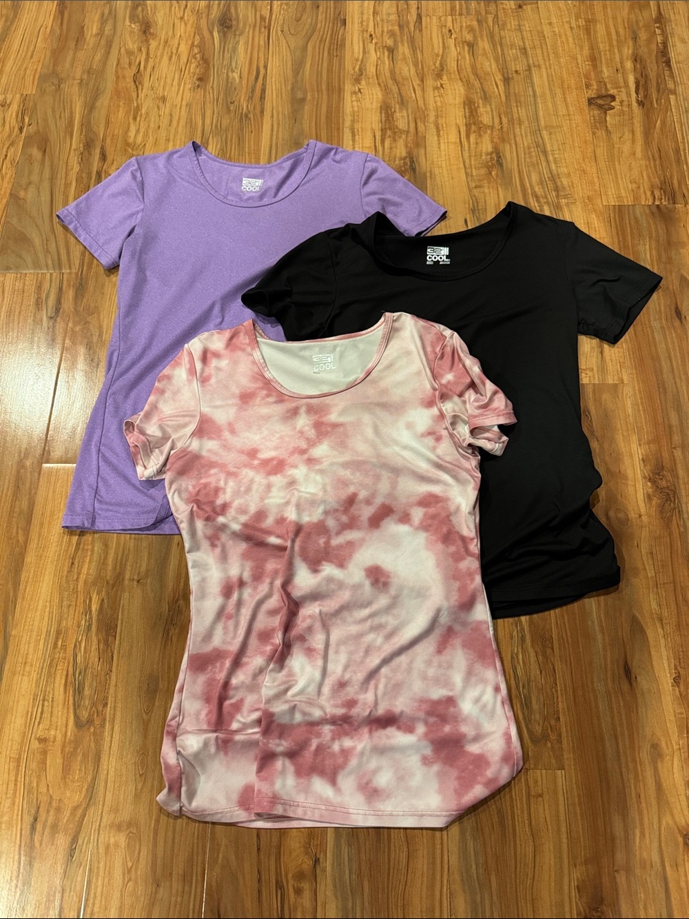 Women’s Short Sleeve Tee - Tie-Dye Pink, Lilac & Black small ladies